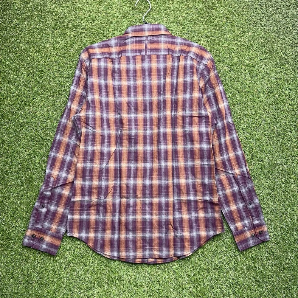 Banana Republic Dress Shirt Mens Medium Grant-Fit Luxe Plaid Button Up NWT